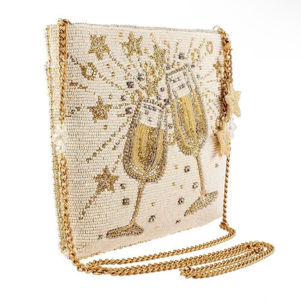 Mary Frances Toast of the Town Crossbody Handbag NWOT Bridal NYE - Picture 5 of 15